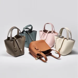 Genuine Leather Bucket Bag Handbag