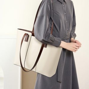 Enoch leather tote bag with zipper leather tote with zipper、classic large structured totes; a leather bag that fits laptops