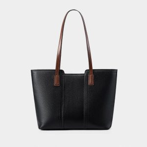 Enoch leather tote bag with zipper leather tote with zipper、classic large structured totes