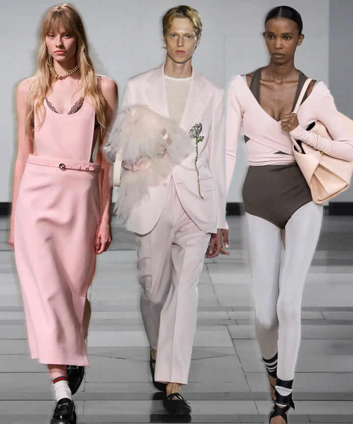 Spring/Summer 2025 Fashion Trends; Candy Pink 2025 fashion trend runway