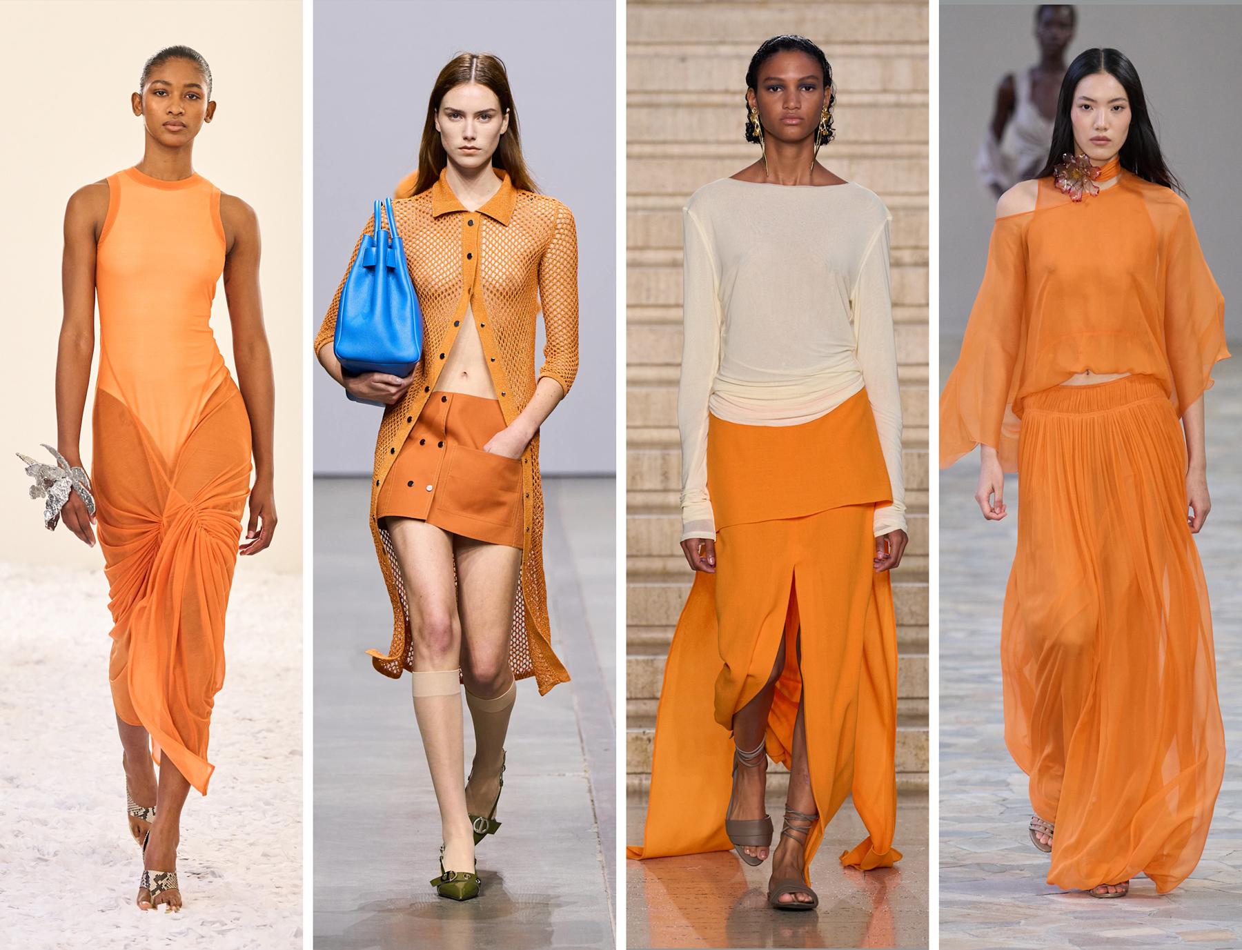 Fashion week orange Tangerine 2025 fashion trend runway Spring/Summer 2025 Fashion Trends